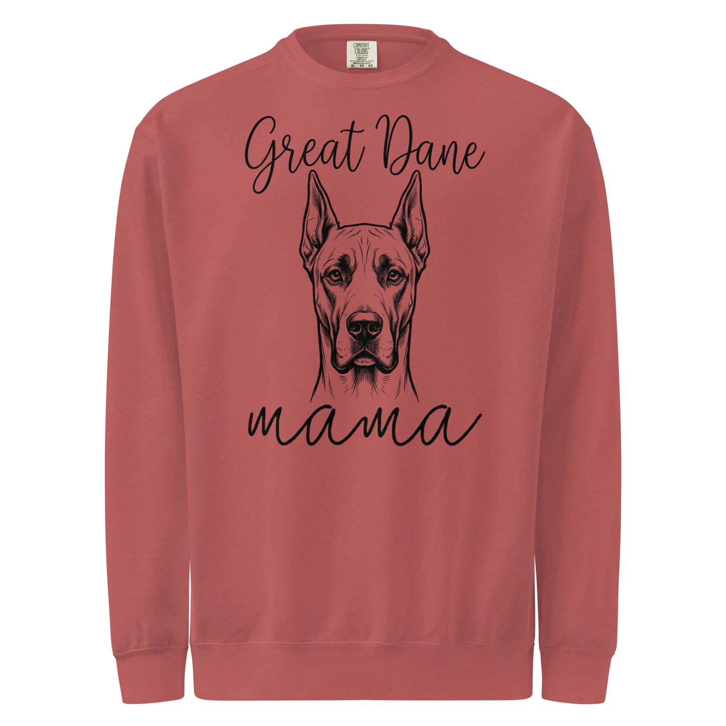 Great Dane Mama Mode Garment-dyed Sweatshirt . Crimson
