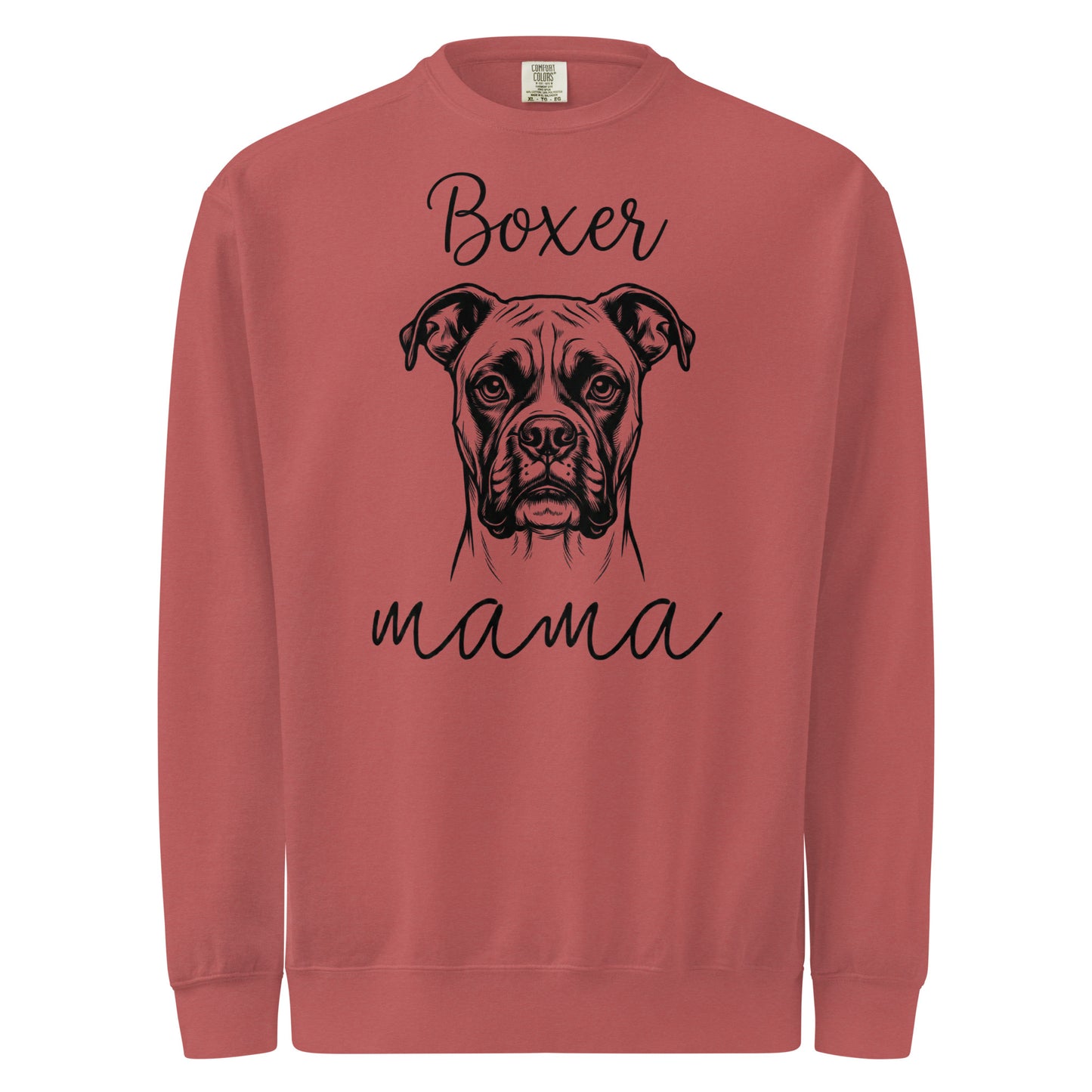 Boxer Mama Mode Garment-dyed Sweatshirt . Crimson