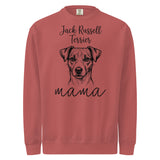 Jack Russell Terrier Mama Mode Garment-dyed Sweatshirt . Crimson