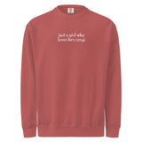 Just a Girl Who Loves Her Corgi Garment-dyed Sweatshirt . Crimson