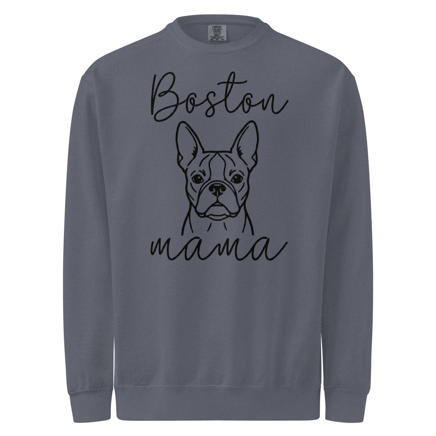 Boston Mama Mode Garment-Dyed Sweatshirt . Denim