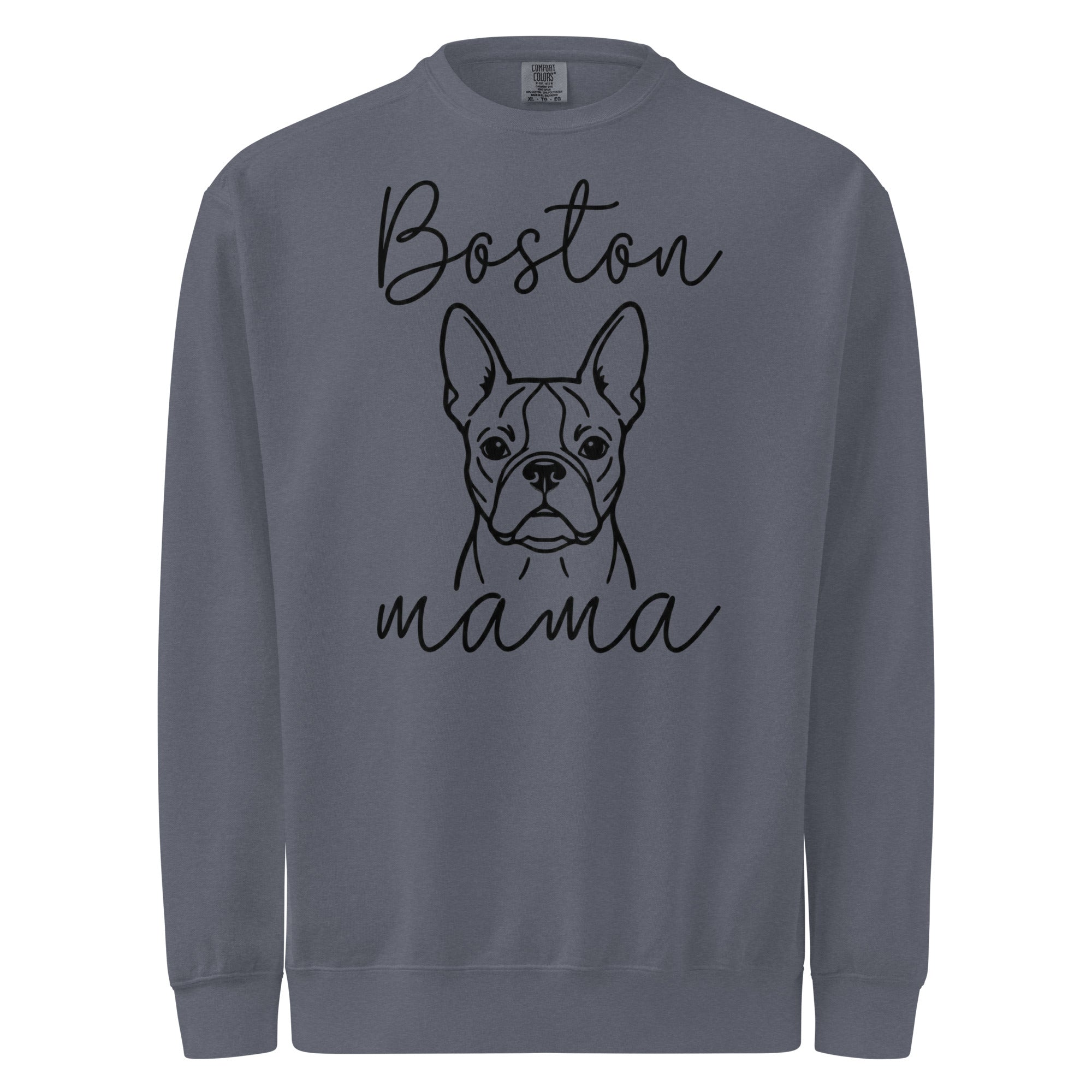 Boston Mama Mode Garment-Dyed Sweatshirt . Denim