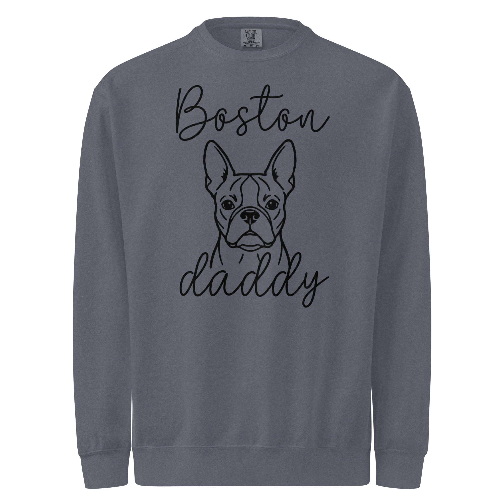 Boston Daddy Mode Garment-Dyed Sweatshirt . Denim