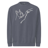 Dog Fist Bump Unisex Garment-Dyed Sweatshirt . Denim