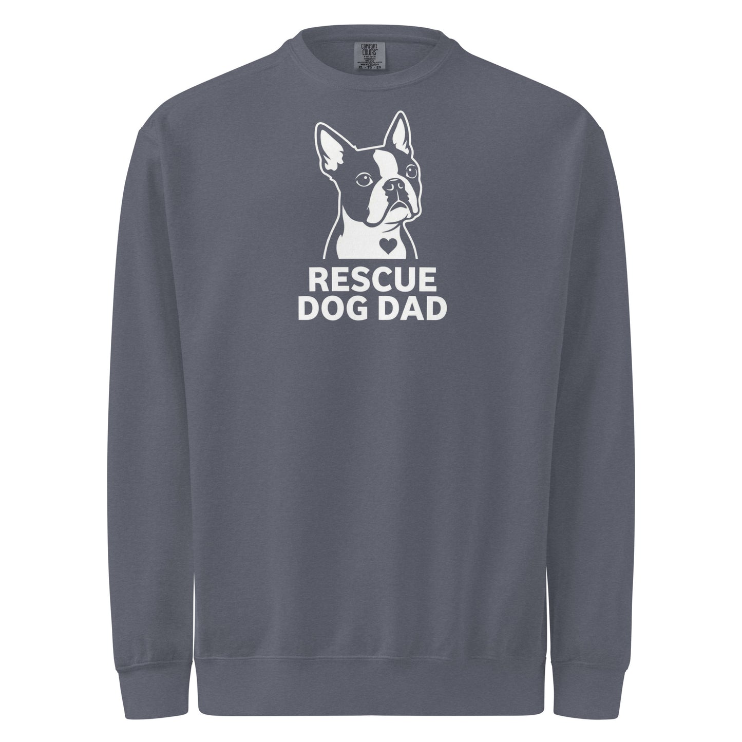 Rescue Dog Dad Garment-Dyed Sweatshirt . Denim