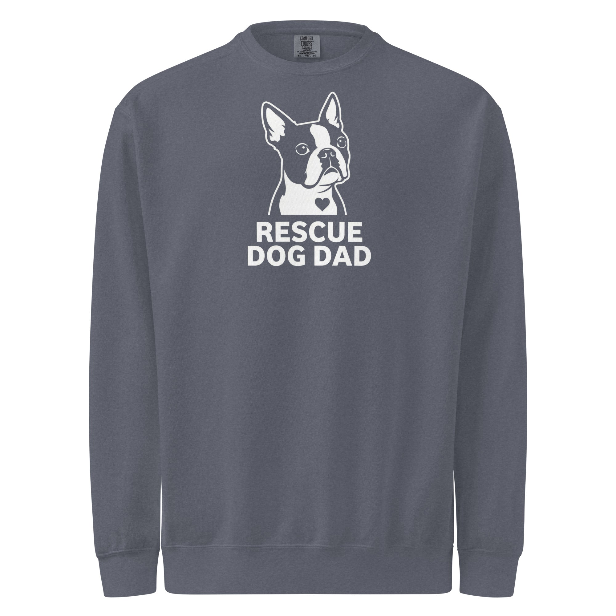 Rescue Dog Dad Garment-Dyed Sweatshirt . Denim