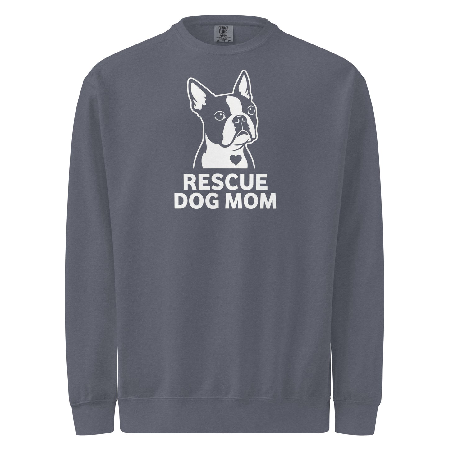 Rescue Dog Mom Garment-Dyed Sweatshirt . Denim