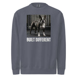 Built Different Strong Boston Terrier Dog Gym Workout Unisex Garment-dyed Sweatshirt . Denim