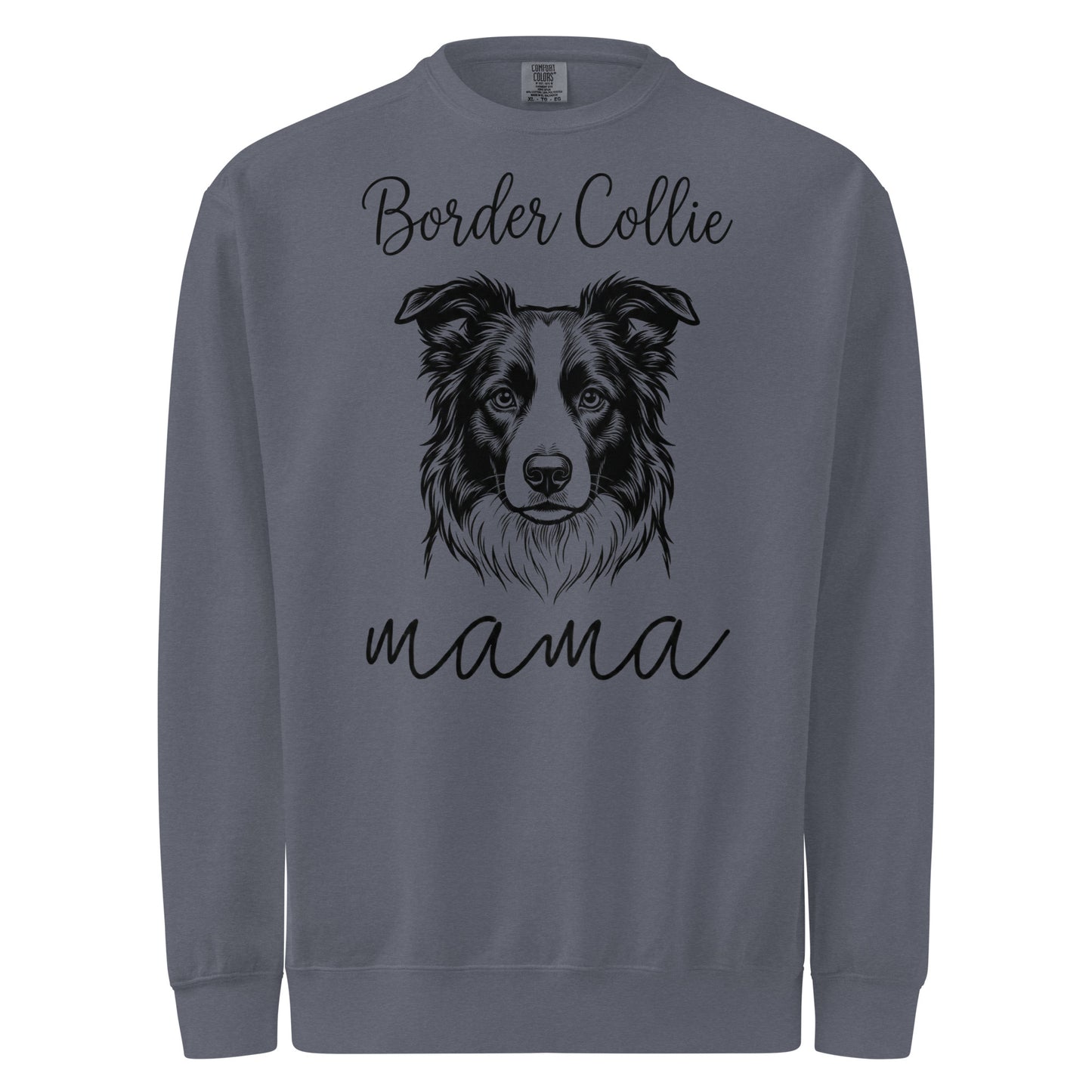 Border Collie Mama Mode Garment-dyed Sweatshirt . Denim