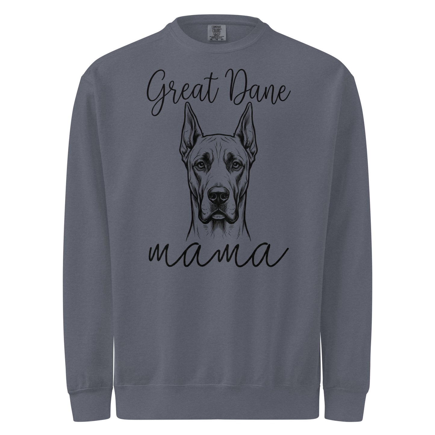 Great Dane Mama Mode Garment-dyed Sweatshirt . Denim