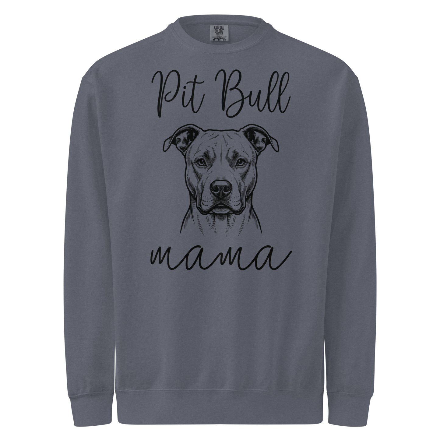 Pit Bull Mama Mode Garment-dyed Sweatshirt . Denim