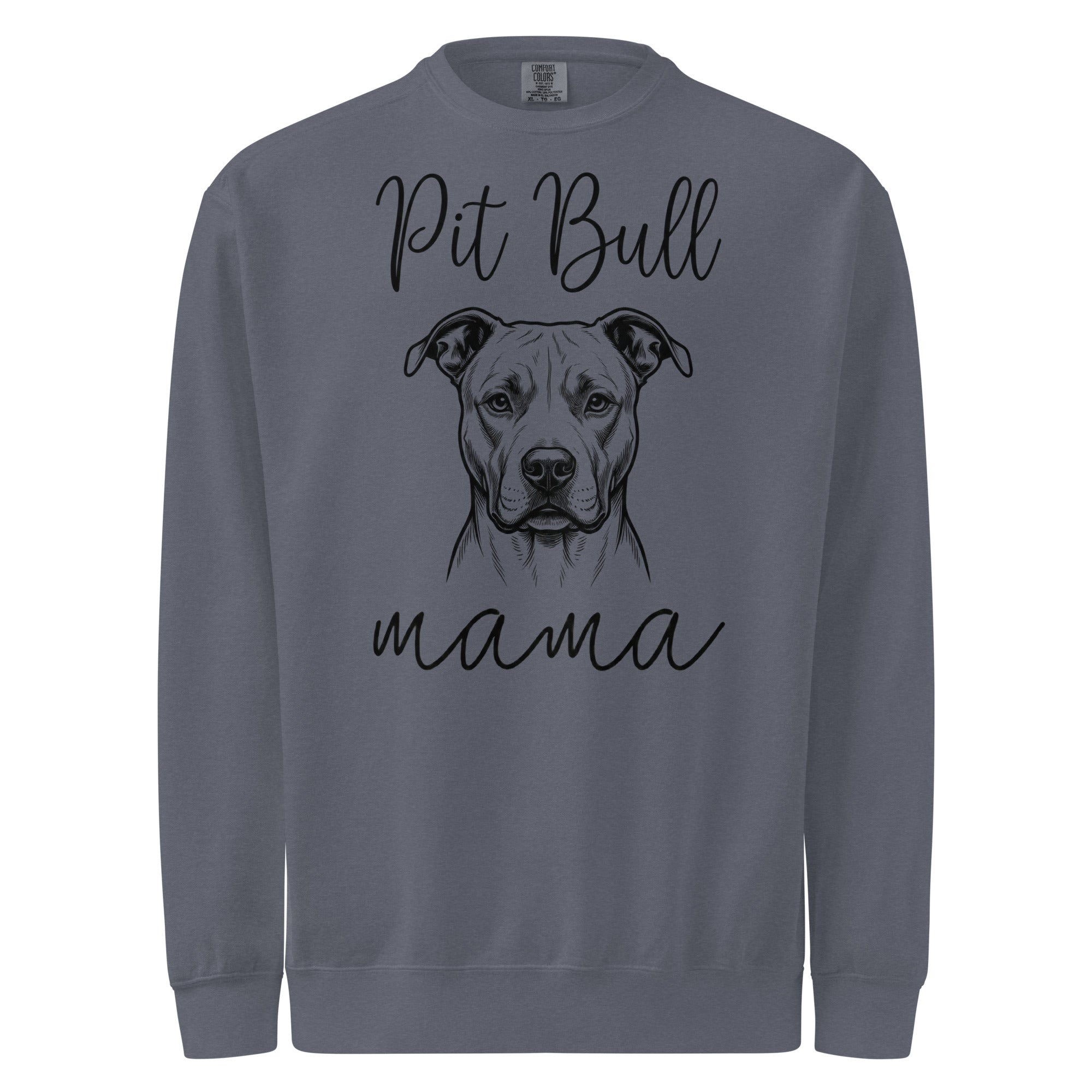 Pit Bull Mama Mode Garment-dyed Sweatshirt . Denim