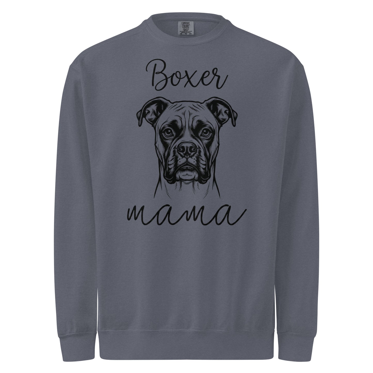 Boxer Mama Mode Garment-dyed Sweatshirt . Denim