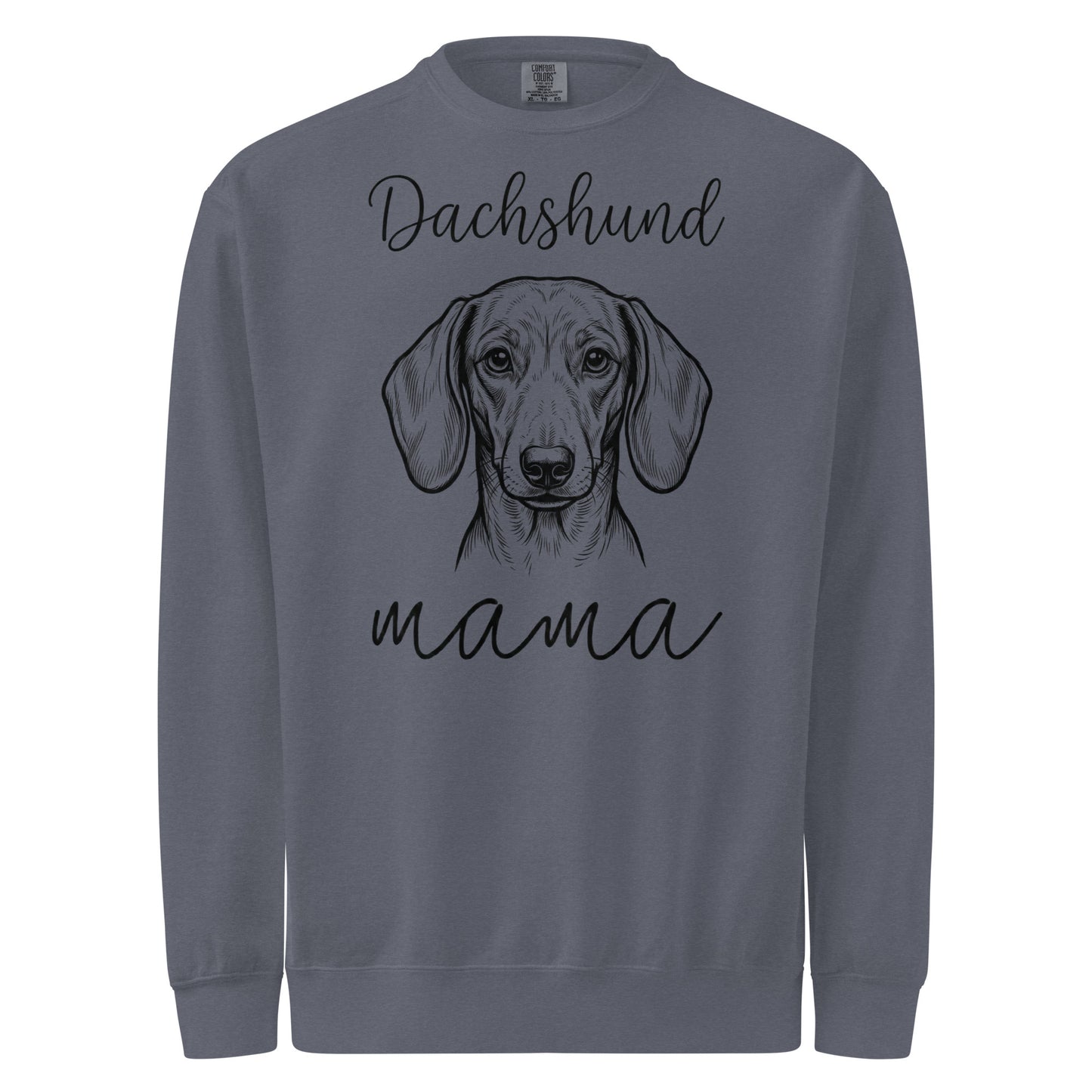 Dachshund Mama Mode Garment-dyed Sweatshirt . Denim
