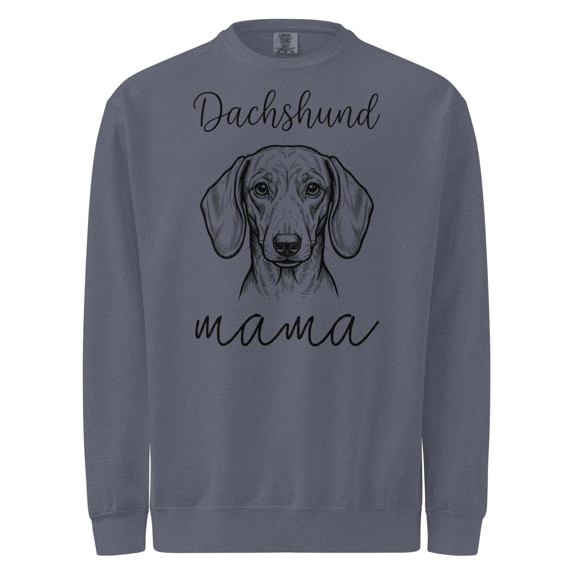 Dachshund Mama Mode Garment-dyed Sweatshirt . Denim