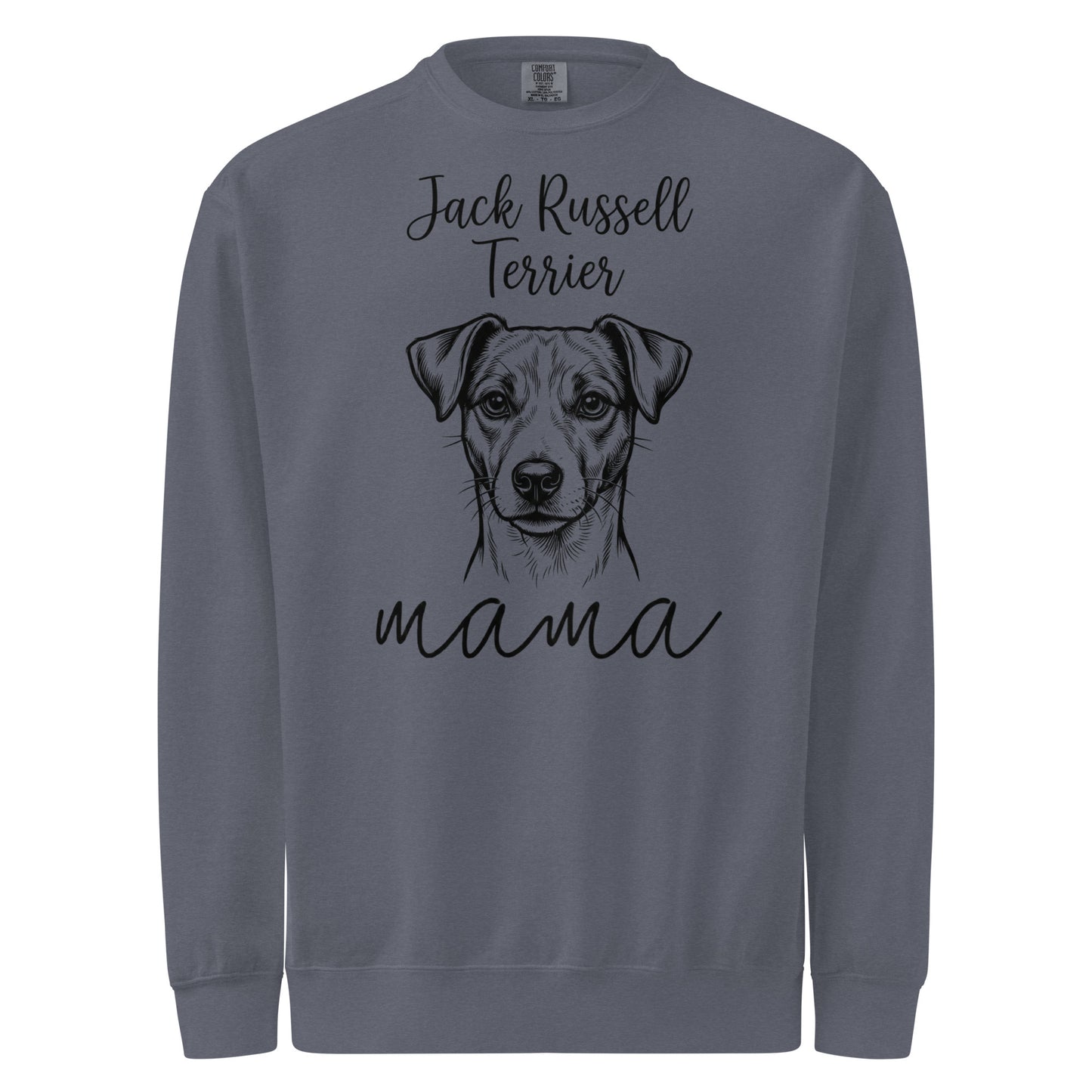 Jack Russell Terrier Mama Mode Garment-dyed Sweatshirt . Denim