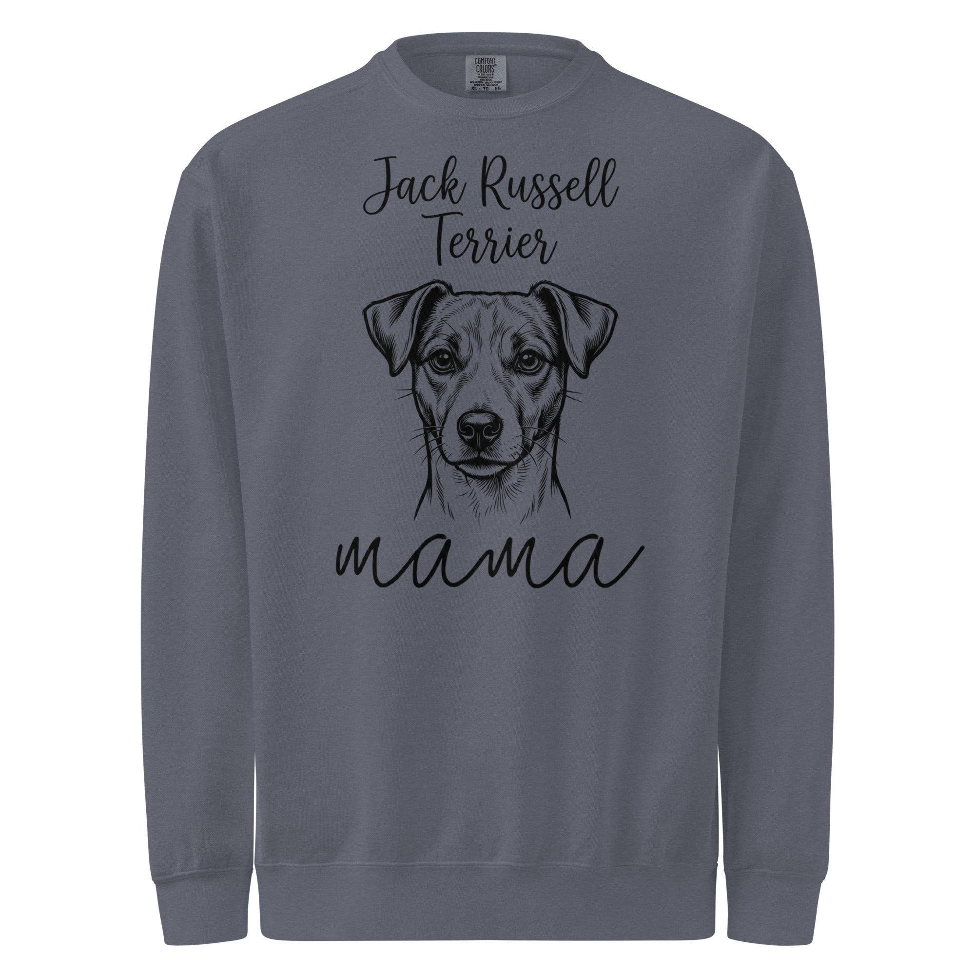 Jack Russell Terrier Mama Mode Garment-dyed Sweatshirt . Denim