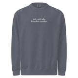 Just A Girl Who Loves Her Cavalier King Charles Spaniel Garment-dyed Sweatshirt . Denim