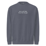 Just A Girl Who Loves Her Beagle Garment-dyed Sweatshirt . Denim