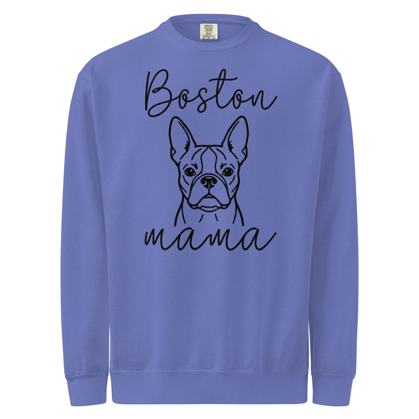 Boston Mama Mode Garment-Dyed Sweatshirt . Flo Blue