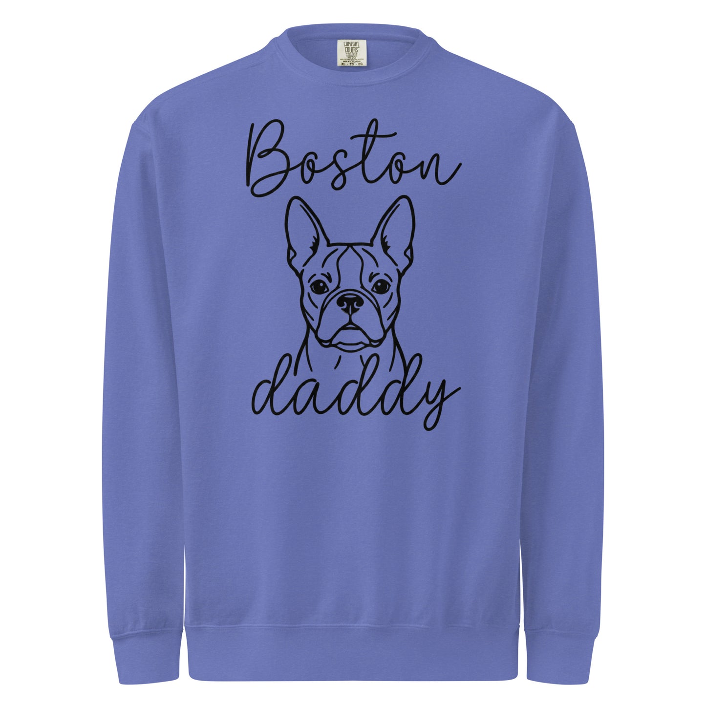 Boston Daddy Mode Garment-Dyed Sweatshirt . Flo Blue
