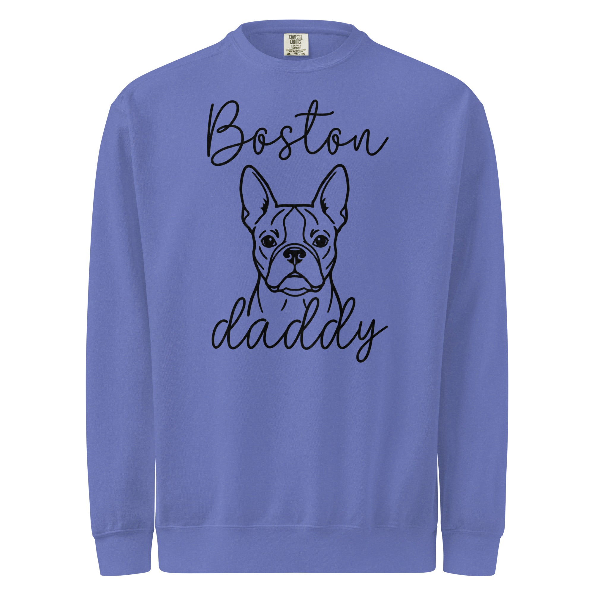 Boston Daddy Mode Garment-Dyed Sweatshirt . Flo Blue