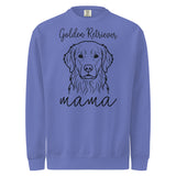 Golden Retriever Mama Mode Garment-dyed Sweatshirt . Flo Blue