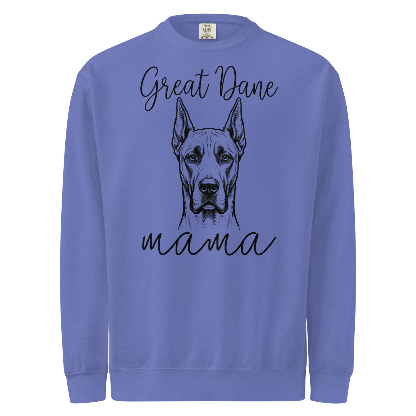 Great Dane Mama Mode Garment-dyed Sweatshirt . Flo Blue
