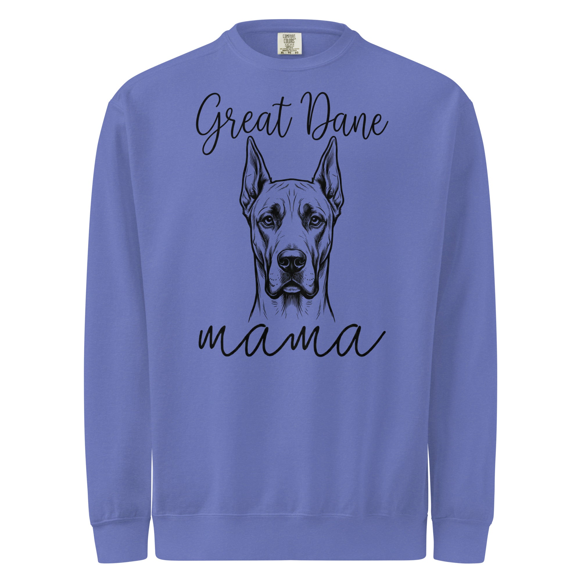 Great Dane Mama Mode Garment-dyed Sweatshirt . Flo Blue