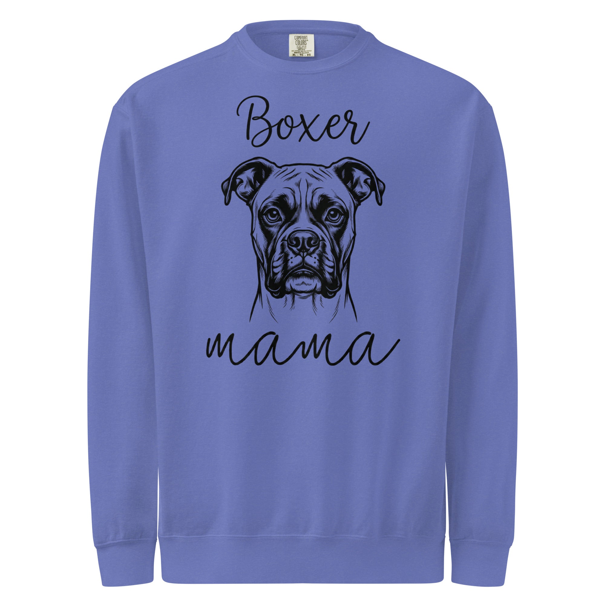 Boxer Mama Mode Garment-dyed Sweatshirt . Flo Blue