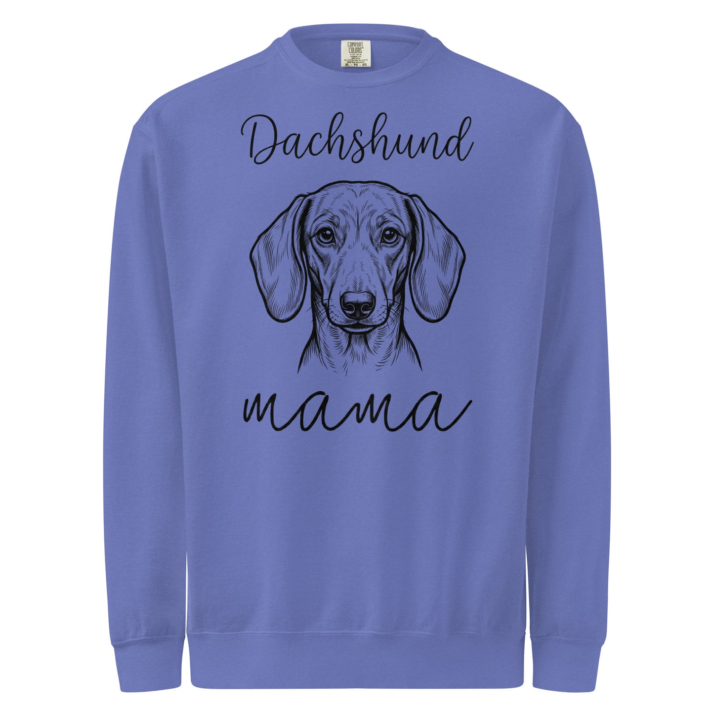 Dachshund Mama Mode Garment-dyed Sweatshirt . Flo Blue