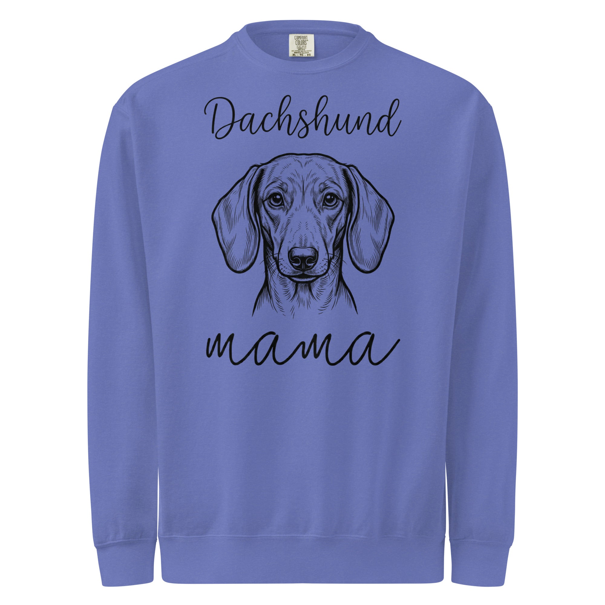 Dachshund Mama Mode Garment-dyed Sweatshirt . Flo Blue