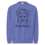 Corgi Mama Mode Garment-dyed Sweatshirt . Flo Blue
