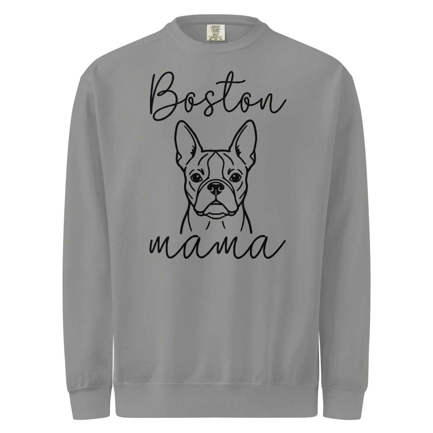Boston Mama Mode Garment-Dyed Sweatshirt . Grey