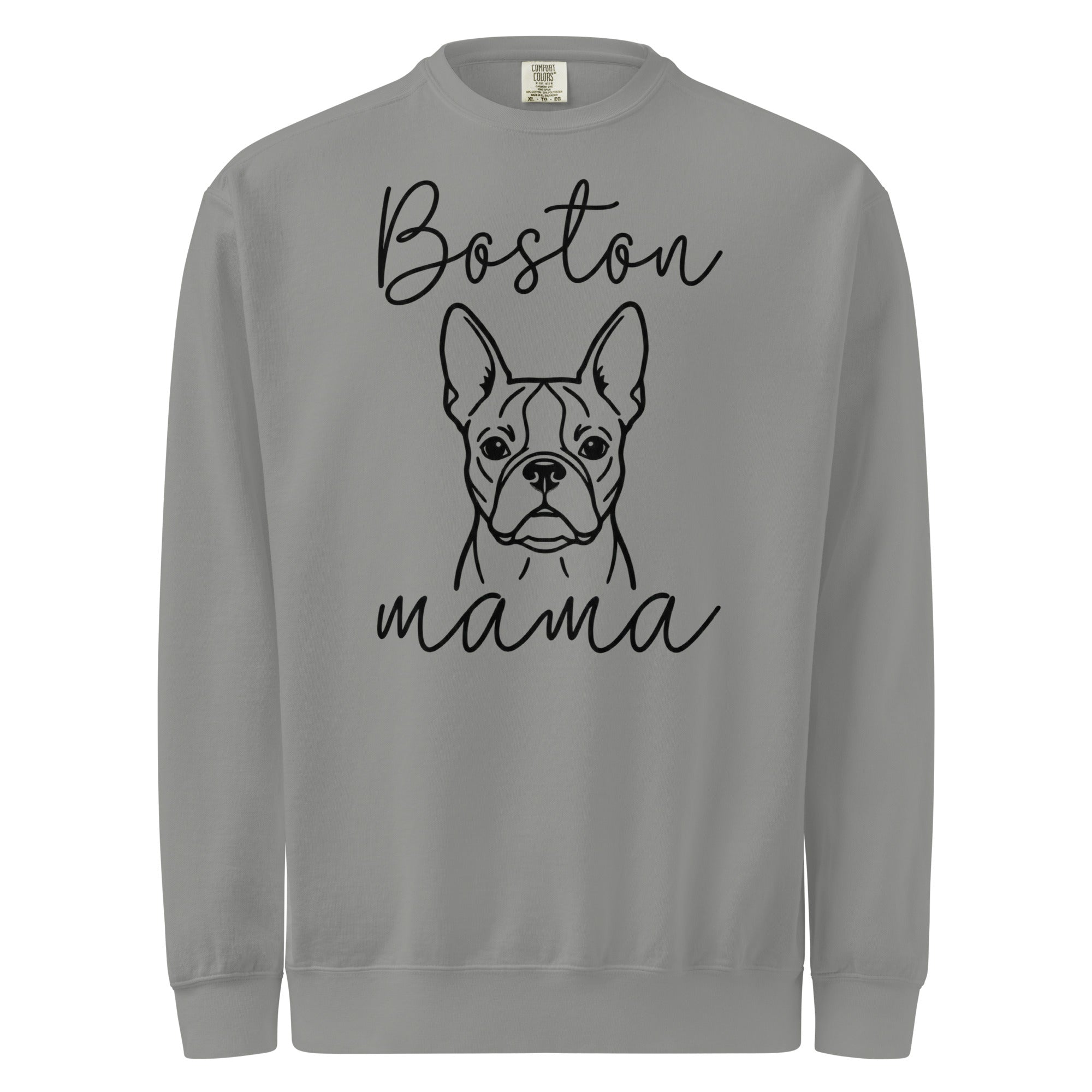 Boston Mama Mode Garment-Dyed Sweatshirt . Grey
