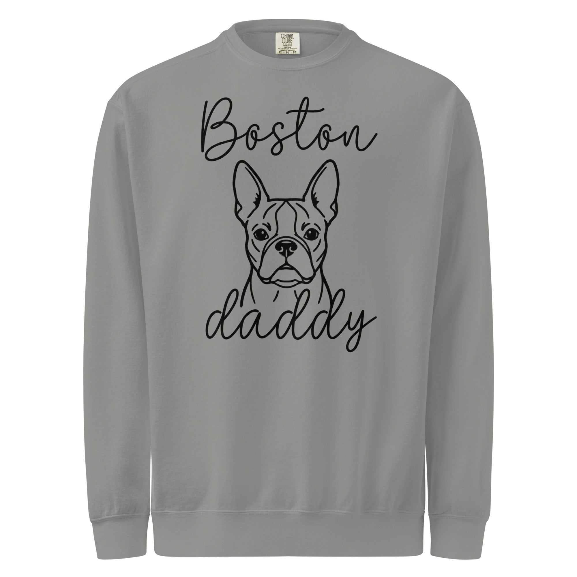Boston Daddy Mode Garment-Dyed Sweatshirt . Grey