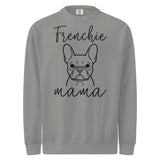 French Bulldog Frenchie Mama Mode Garment-dyed Sweatshirt . Grey