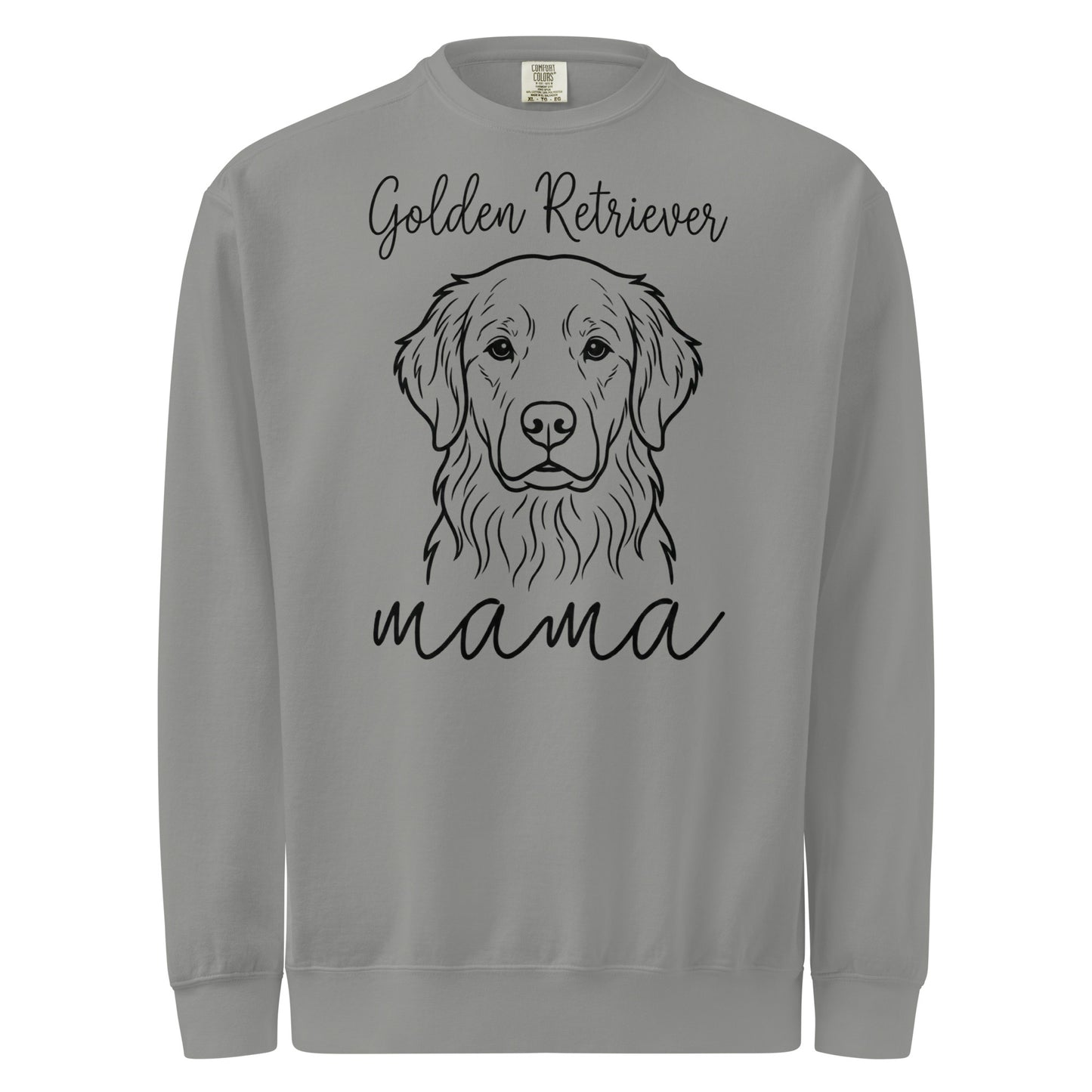 Golden Retriever Mama Mode Garment-dyed Sweatshirt . Grey