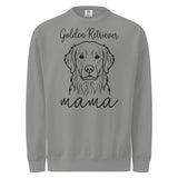 Golden Retriever Mama Mode Garment-dyed Sweatshirt . Grey