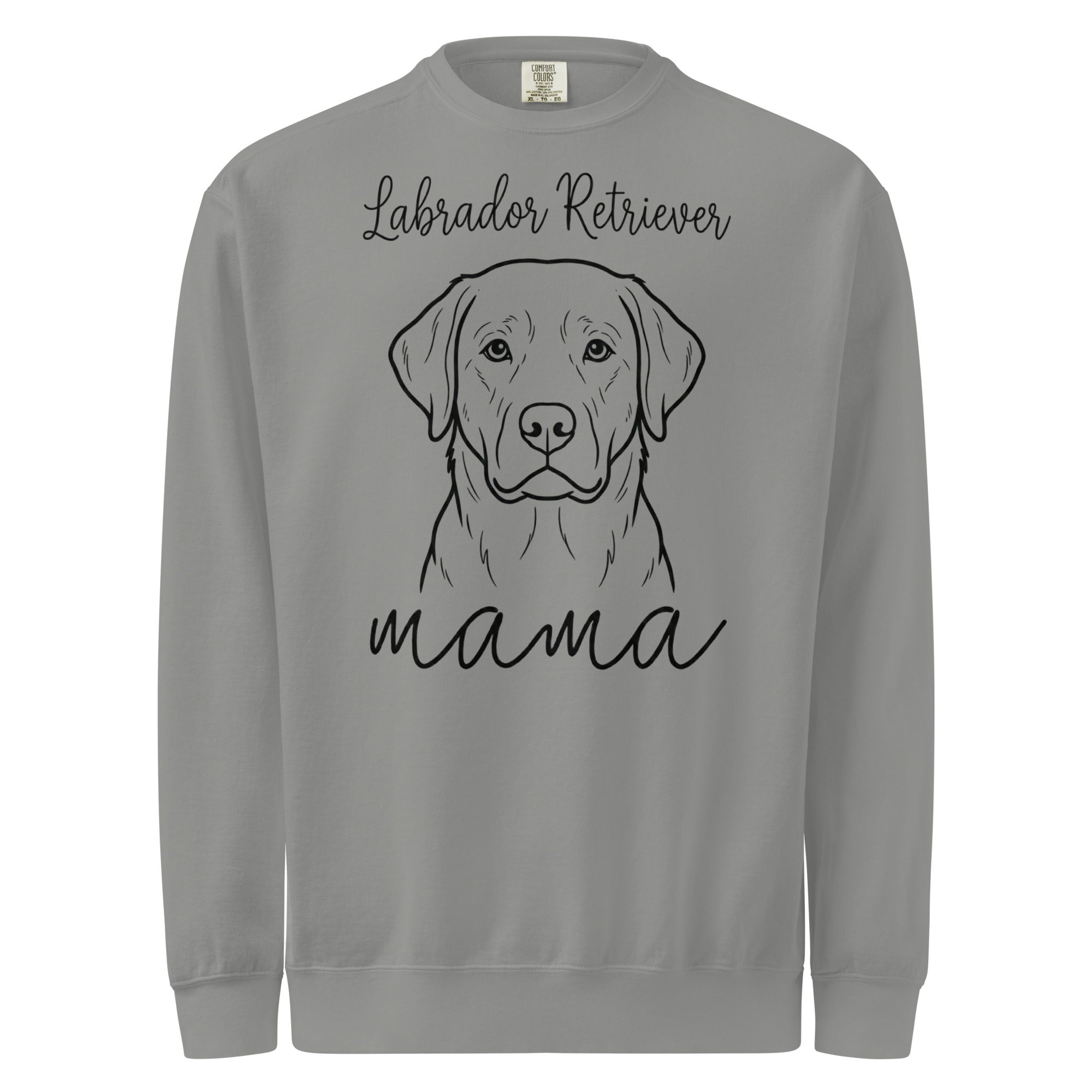 Labrador Retriever Mama Mode Unisex Garment-dyed Sweatshirt . Grey