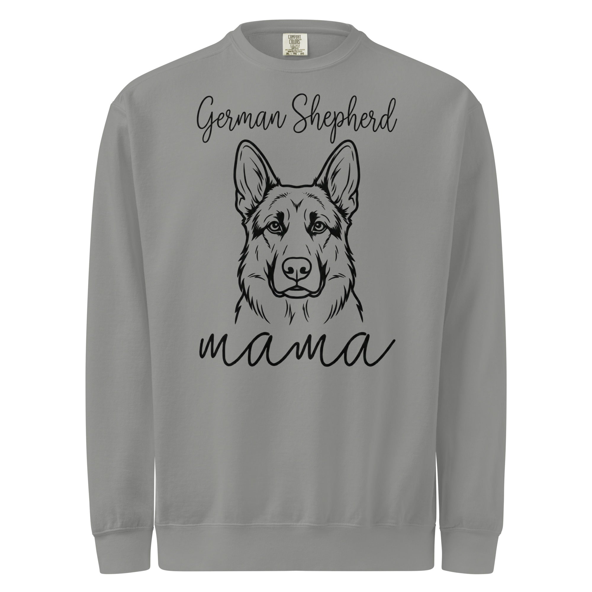 German Shepherd Mama Mode Garment-dyed Sweatshirt . Grey
