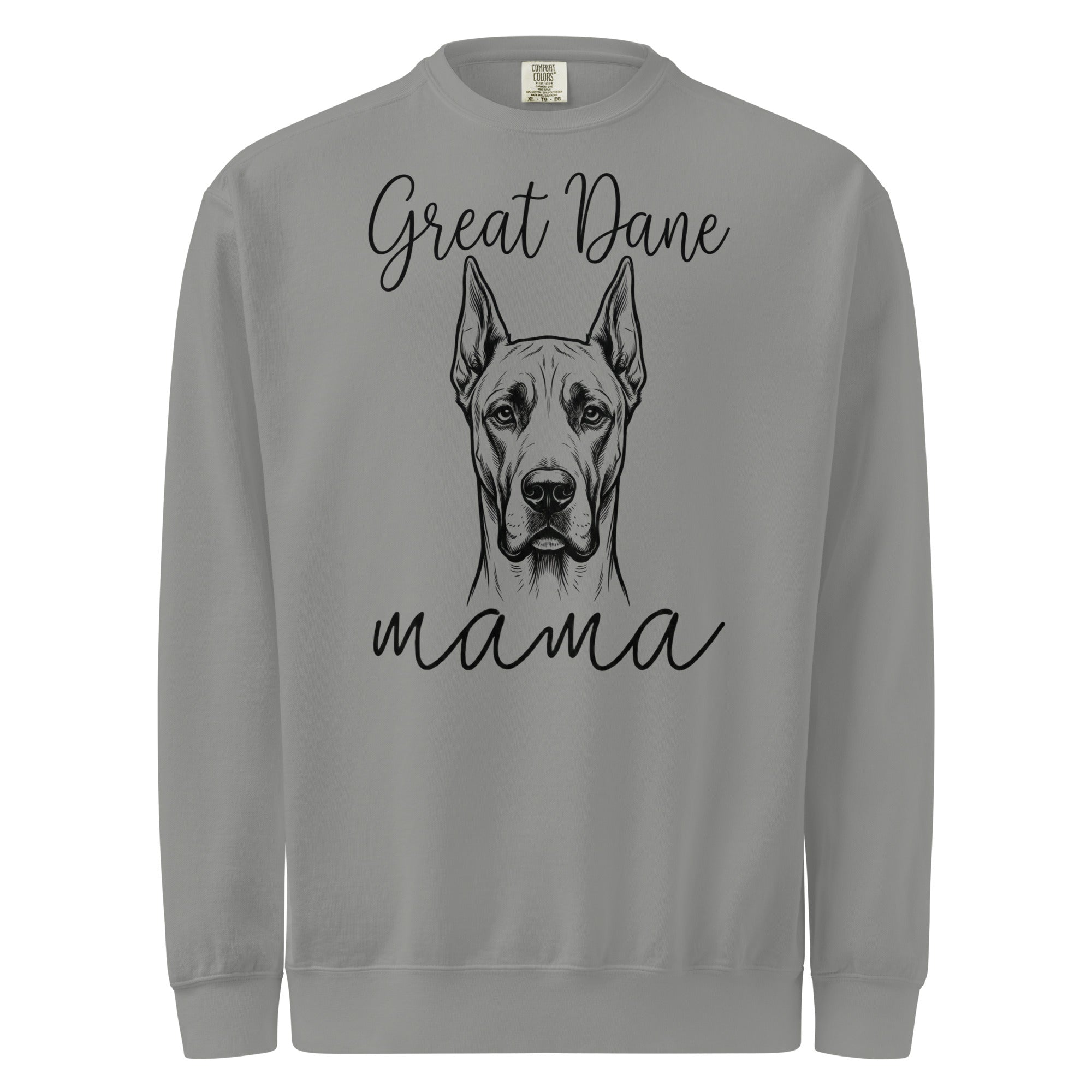 Great Dane Mama Mode Garment-dyed Sweatshirt . Grey