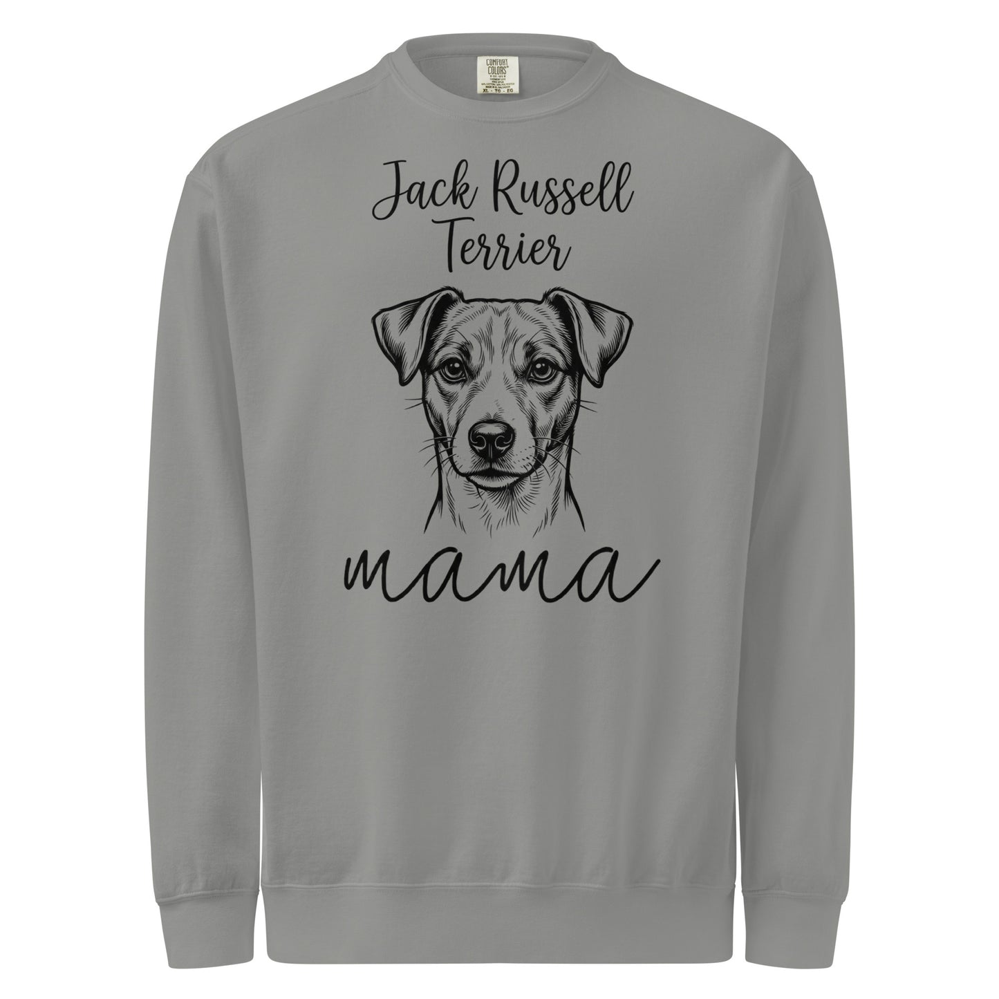 Jack Russell Terrier Mama Mode Garment-dyed Sweatshirt . Grey