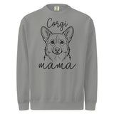 Corgi Mama Mode Garment-dyed Sweatshirt . Grey
