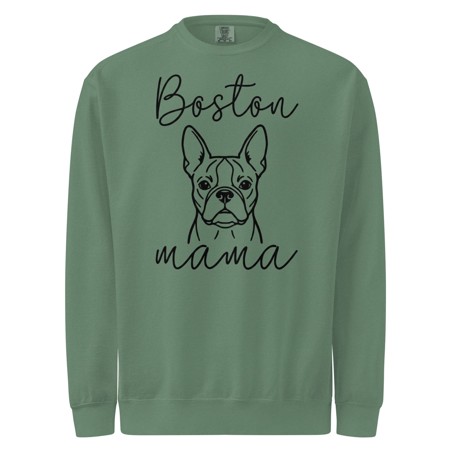 Boston Mama Mode Garment-Dyed Sweatshirt . Light Green