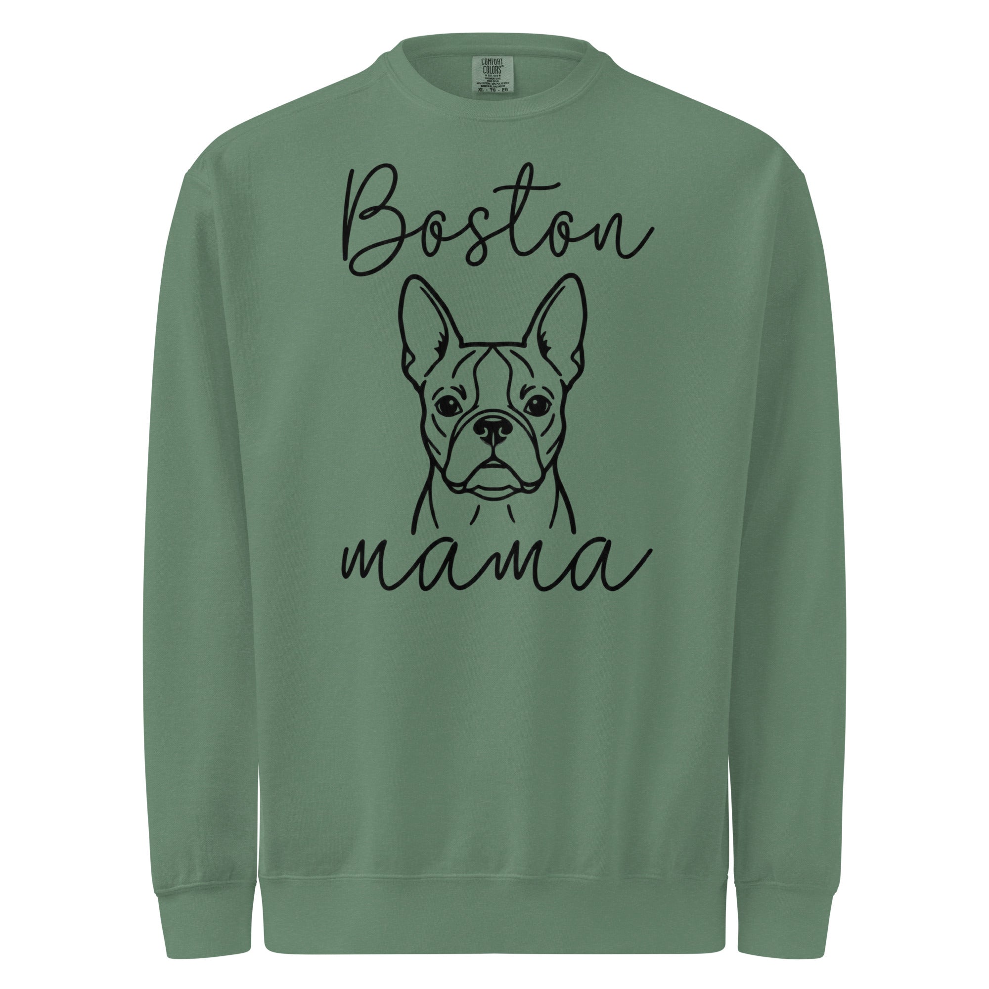 Boston Mama Mode Garment-Dyed Sweatshirt . Light Green