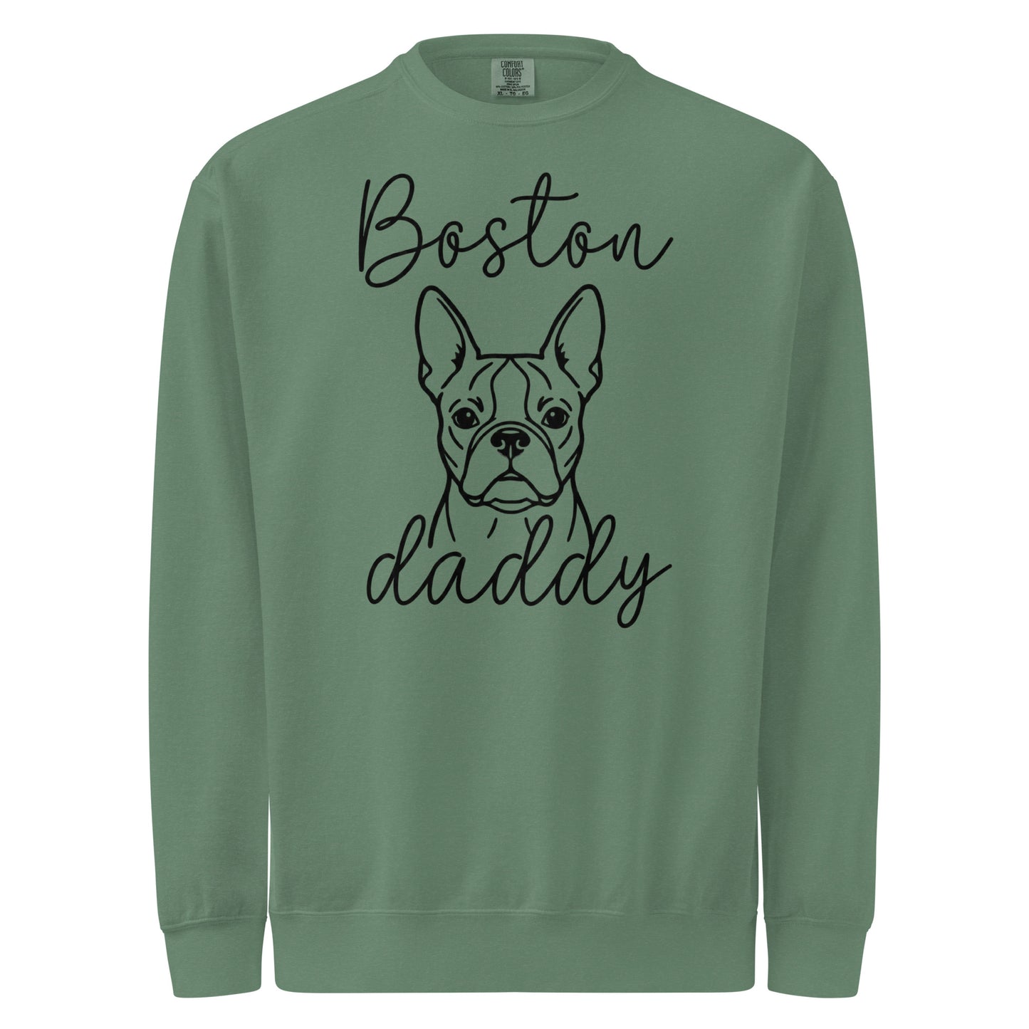 Boston Daddy Mode Garment-Dyed Sweatshirt . Light Green