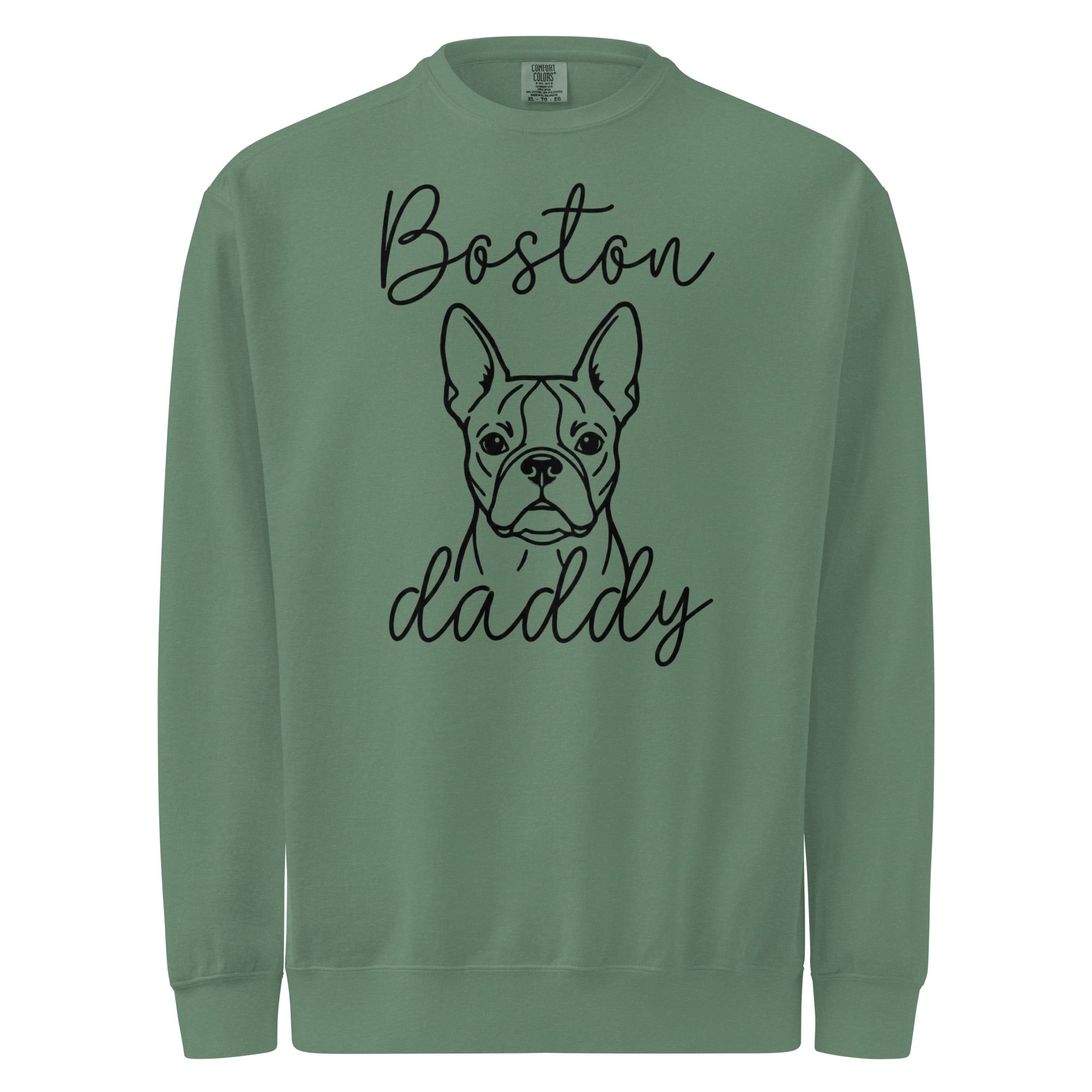 Boston Daddy Mode Garment-Dyed Sweatshirt . Light Green