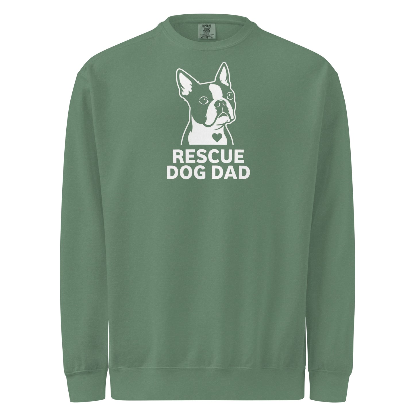 Rescue Dog Dad Garment-Dyed Sweatshirt . Light Green