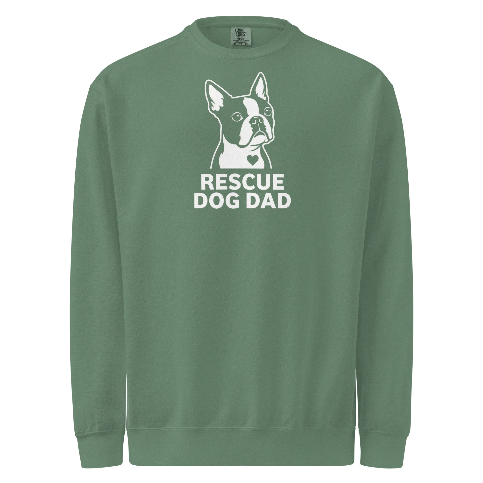 Rescue Dog Dad Garment-Dyed Sweatshirt . Light Green